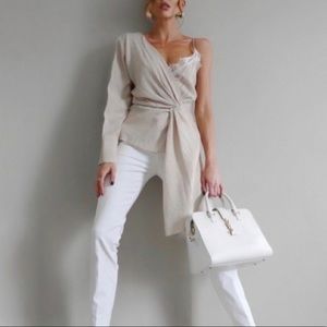 NWT *blogger fave** Zara asymmetrical sleeve blouse